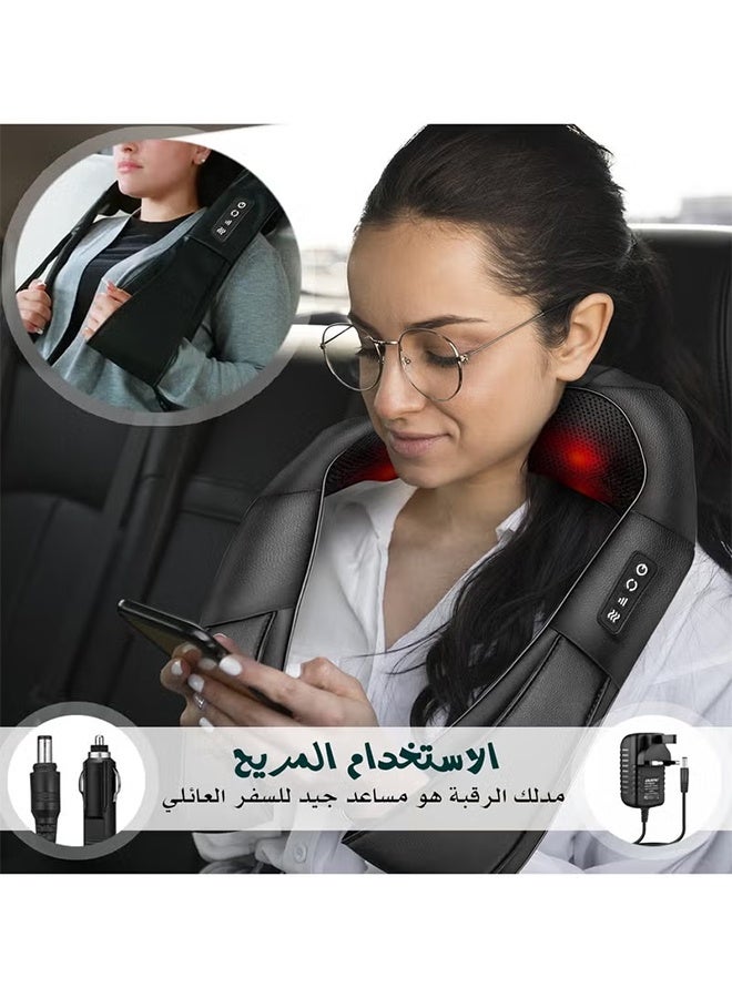 "تاقومارت جهاز تدليك الرقبة مع خاصية التسخين، جهاز تدليك شياتسو للرقبة والظهر والكتفين والقدمين والساقين، تدليك ثلاثي الأبعاد للأنسجة العميقة يساعد على استرخاء العضلات في المنزل والسيارة، هدية مريحة للنساء والرجال - Image 4